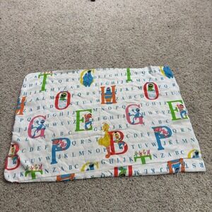 VTG Sesame Street ABC Alphabet Pillowcase Vintage Flannel Fabric